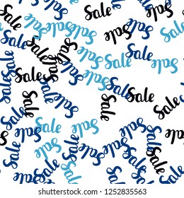 Dark BLUE vector seamless cover with symbols of 70, 90 % sales. Abstract illustration with colorful gradient symbols of sales. Template for season sales, shopping ads.