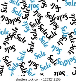 Dark BLUE vector seamless cover with symbols of 70, 90 % sales. Illustration with signs of sales on abstract template. Template for season sales, shopping ads.
