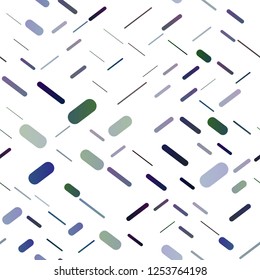 Dark BLUE vector seamless cover with long lines. Modern geometrical abstract illustration with staves. The pattern can be used as ads, poster, banner for commercial.