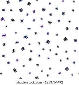 Dark BLUE vector seamless cover with beautiful snowflakes. Colorful decorative design in xmas style with snow. Design for wallpaper, fabric makers.