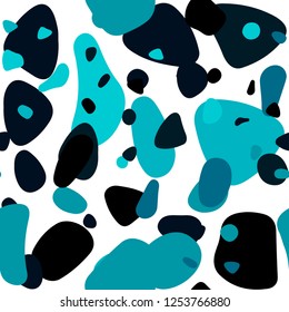 Dark BLUE vector seamless cover with spots. Modern abstract illustration with colorful water drops. Pattern for trendy fabric, wallpapers.