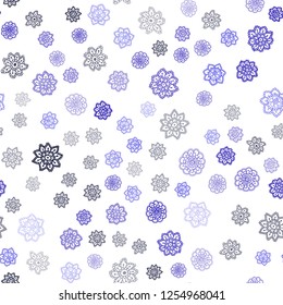 Dark BLUE vector seamless cover with beautiful snowflakes. Blurred decorative design in xmas style with snow. Pattern for design of window blinds, curtains.