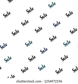 Dark BLUE vector seamless cover with symbols of sales. Gradient illustration with discount signs on white backdrop. Backdrop for ads, leaflets of Black Friday.