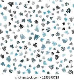 Dark BLUE vector seamless cover with stright stripes. Glitter abstract illustration with colored sticks. Smart design for your business advert.