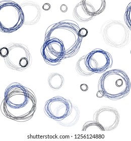 Dark BLUE vector seamless cover with spots. Beautiful colored illustration with blurred circles in nature style. Pattern for trendy fabric, wallpapers.