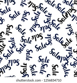Dark BLUE vector seamless cover with symbols of 70, 90 % sales. Colorful set of  percentage signs in simple style. Backdrop for mega promotions, discounts.