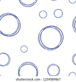 Dark BLUE vector seamless cover with spots. Modern abstract illustration with colorful water drops. Pattern for design of fabric, wallpapers.