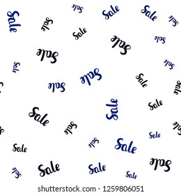 Dark BLUE vector seamless cover with symbols of sales. Colorful set of  percentage signs in simple style. Template for season sales, shopping ads.