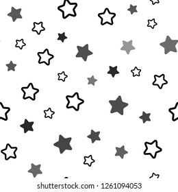 Dark BLUE vector seamless cover with small and big stars. Decorative shining illustration with stars on abstract template. Pattern for design of fabric, wallpapers.
