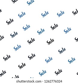 Dark BLUE vector seamless cover with symbols of sales. Shining colorful illustration with isolated selling prices. Backdrop for ads, leaflets of Black Friday.