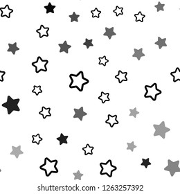 Dark BLUE vector seamless cover with small and big stars. Glitter abstract illustration with colored stars. Template for business cards, websites.