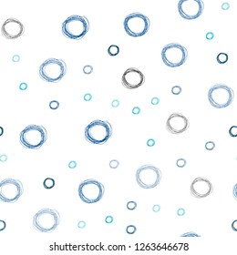 Dark BLUE vector seamless cover with spots. Abstract illustration with colored bubbles in nature style. Pattern can be used as texture of wallpapers.