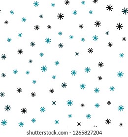 Dark BLUE vector seamless cover with beautiful snowflakes. Modern geometrical abstract illustration with snowflakes. Template for business cards, websites.