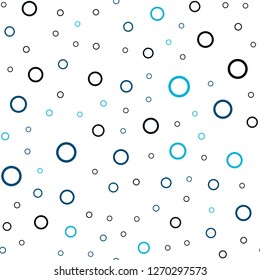 Dark BLUE vector seamless cover with spots. Blurred decorative design in abstract style with bubbles. Pattern can be used for futuristic ad, booklets.