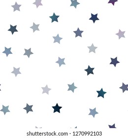 Dark BLUE vector seamless cover with small and big stars. Decorative shining illustration with stars on abstract template. The pattern can be used for wrapping gifts.