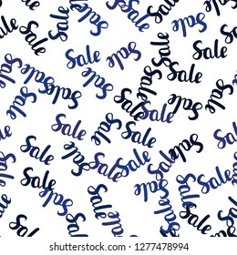 Dark Blue vector seamless cover with symbols of sales. Colorful set of  percentage signs in simple style. Backdrop for mega promotions, discounts.