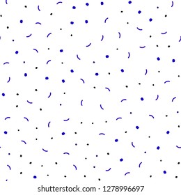 Dark BLUE vector seamless cover with spots, lines. Design with connection of dots and lines on colorful background. Pattern for trendy fabric, wallpapers.
