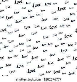 Dark BLUE vector seamless cover with quote LOVE YOU. Decorative design in doodle style with text LOVE YOU. Template for business cards, websites.