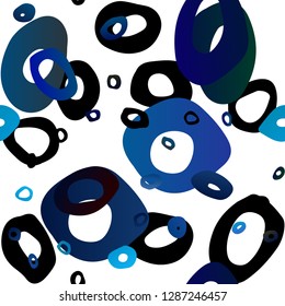 Dark BLUE vector seamless cover with circles. Colorful illustration with blurred circles in nature style. Trendy design for wallpaper, fabric makers.