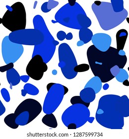 Dark BLUE vector seamless cover with spots. Beautiful colored illustration with blurred circles in nature style. Template for business cards, websites.