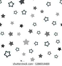 Dark BLUE vector seamless cover with small and big stars. Glitter abstract illustration with colored stars. Pattern for design of fabric, wallpapers.