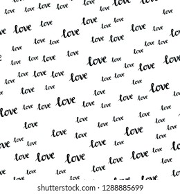 Dark BLUE vector seamless cover with quote LOVE YOU. Decorative design in doodle style with text LOVE YOU. Design for wallpaper, fabric makers.