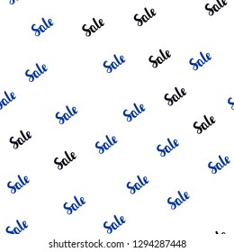 Dark BLUE vector seamless cover with symbols of sales. Colorful set of  percentage signs in simple style. Template for season sales, shopping ads.