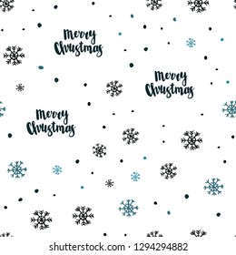 Dark BLUE vector seamless cover with beautiful snowflakes. Colorful snowflakes with gradient on abstract background. Trendy design for wallpaper, fabric makers.