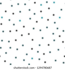 Dark BLUE vector seamless cover with beautiful snowflakes. Shining colorful illustration with snow in christmas style. Design for wallpaper, fabric makers.