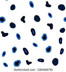 Dark BLUE vector seamless cover with spots. Blurred bubbles on abstract background with colorful gradient. Trendy design for wallpaper, fabric makers.