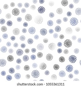Dark BLUE vector seamless doodle blurred template. Flowers on blurred abstract background with gradient. Pattern for wallpapers and coloring books.