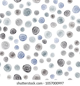 Dark BLUE vector seamless doodle bright background. Flowers on blurred abstract background with gradient. Hand painted design for web, wrapping, wallpaper.