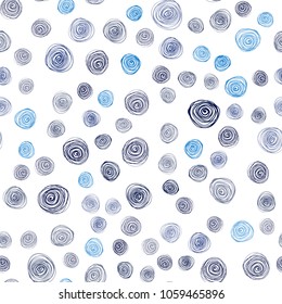Dark BLUE vector seamless doodle blurred template. Blurred decorative design in Indian style with flowers. Brand-new design for your business.