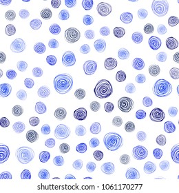 Dark BLUE vector seamless doodle bright layout. Sketchy doodles with flowers on blurred background. Elegant pattern for a brand book.