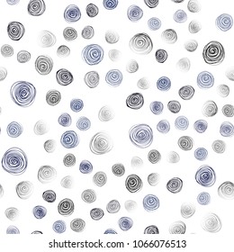 Dark BLUE vector seamless doodle blurred pattern. Brand-new colored illustration in blurry style with flowers. Hand painted design for web, leaflet, textile.