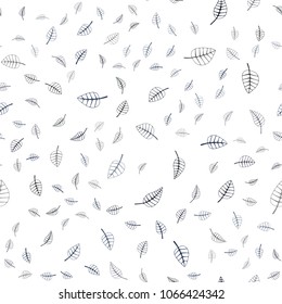 Dark BLUE vector seamless  doodle blurred template. A vague abstract illustration with leaves in doodles style. Doodle design can be used for your web site.