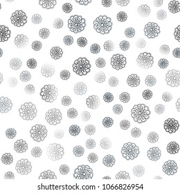 Dark BLUE vector seamless doodle blurred template. flowers on elegant natural pattern with gradient. The best blurred design for your business.