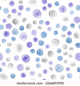 Dark BLUE vector seamless doodle bright pattern. Modern geometrical abstract illustration with flowers. Doodle design can be used for your web site.