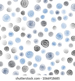 Dark BLUE vector seamless doodle bright pattern. An elegant bright illustration with flowers in Natural style. The textured pattern can be used for website.