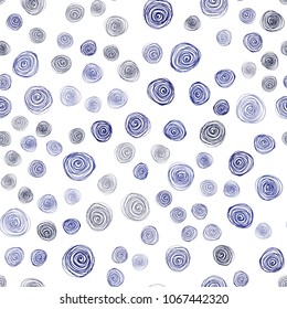 Dark BLUE vector seamless doodle bright pattern. New colorful illustration in doodle style with flowers. The textured pattern can be used for website.