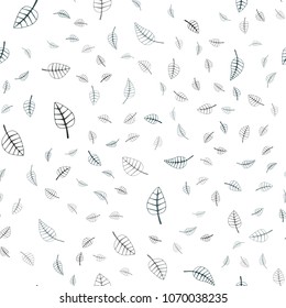 Dark BLUE vector seamless  doodle blurred background. Blurred decorative design in Indian style with leaves. Doodle design can be used for your web site.