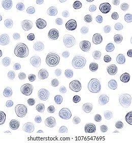 Dark BLUE vector seamless doodle blurred texture. Brand-new colored illustration in blurry style with flowers. Elegant pattern for a brand book.