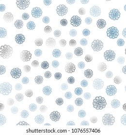 Dark BLUE vector seamless doodle bright layout. Brand-new colored illustration in blurry style with flowers. Completely new template for your business design.