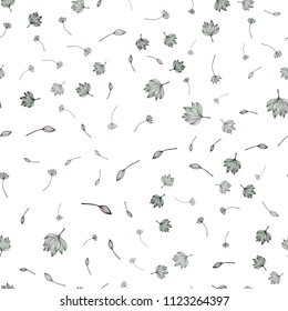 Dark BLUE vector seamless doodle backdrop. A vague abstract illustration with leaves in doodles style. Pattern for wallpapers and coloring books.