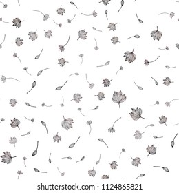 Dark BLUE vector seamless doodle cover. A vague abstract illustration with leaves in doodles style. Brand new style for your business design.
