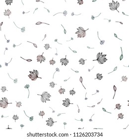 Dark BLUE vector seamless doodle pattern. Decorative design in Indian style with leaves. The best blurred design for your business.