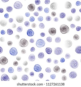 Dark BLUE vector seamless doodle bright pattern. Shining colored illustration with flowers in doodle style. The best blurred design for your business.