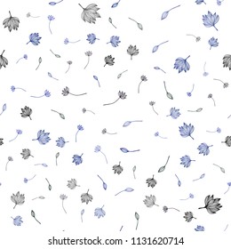 Dark BLUE vector seamless doodle backdrop. Shining colored illustration with leaves in doodle style. Pattern for coloring books and pages for kids.