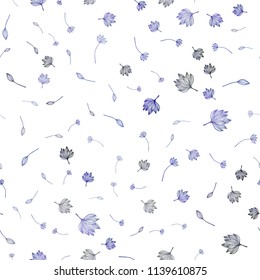 Dark BLUE vector seamless doodle backdrop. Shining colored illustration with leaves in doodle style. The template for background of cell phones.