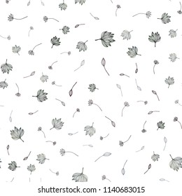 Dark BLUE vector seamless doodle template. Modern geometrical abstract illustration with leaves. Pattern for coloring books and pages for kids.